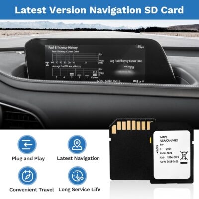 Latest Version Navigation SD Card Fits for Mazda 3 2024, Cx-30 2024, Cx-5 2024-2025, Cx-90 2024-2025 Car GPS Navigation System for USA/Canada Replacement Accessories - Image 2