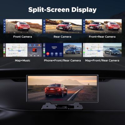 LAMTTO 9.26" Wireless Carplay and Android Auto with 2.5K Dash Cam, 1080P Backup Camera, Portable Touchscreen GPS Navigation for Car, Car Stereo Receiver with Bluetooth,AirPlay,AUX,FM,Googel,Siri - Image 6