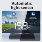 W2 White Heads Up Display for Cars Digital Speedometer for Car Speedometer for Car with speed, Triple Over-Speed Alarm, Auto Light Sensor, HUD Speedometer Universal Fit for All Vehicles - Image 5