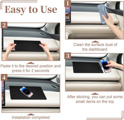 Dash Mat for Car, Anti Slip Dashboards Mat, 10.8" x 6.4" Dashboard Sticky Pads, Car Dash Non Slip Mat, Dashboard Accessories for Cell Phone, Sunglasses, Keys Electronic Devices - Image 6