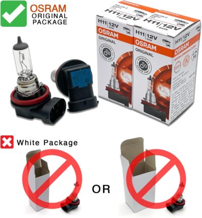 OSRAM H11 OEM Original Standard Halogen Headlight Bulbs 12V 55W 64211L+ (Long Life) Made in Germany | Pack of 2 - Image 2