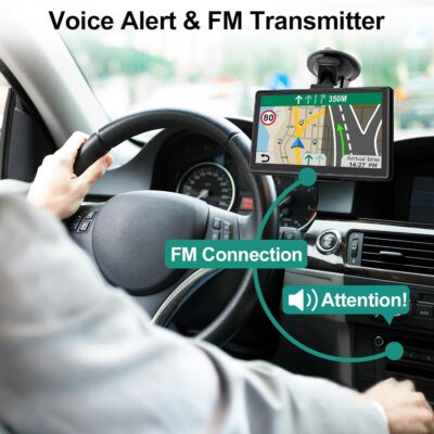 GPS Navigator for Car with 2026 Maps Lifetime Free Update, 7" Car GPS Navigation System for Vehicles Truck Commercial Drivers with POI/ZIP Search, Support FM, Voice Guidance, Speedcam/Red Light Alerts - Image 5