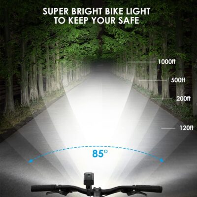 Bike Lights,Bike Light for Night Riding,10000Lumen LED Bike Headlight,Rechargeable Bike Headlight,Bright Bike Lights Front and Back with High Beam&Low Beam Light,Free Taillights - Image 4