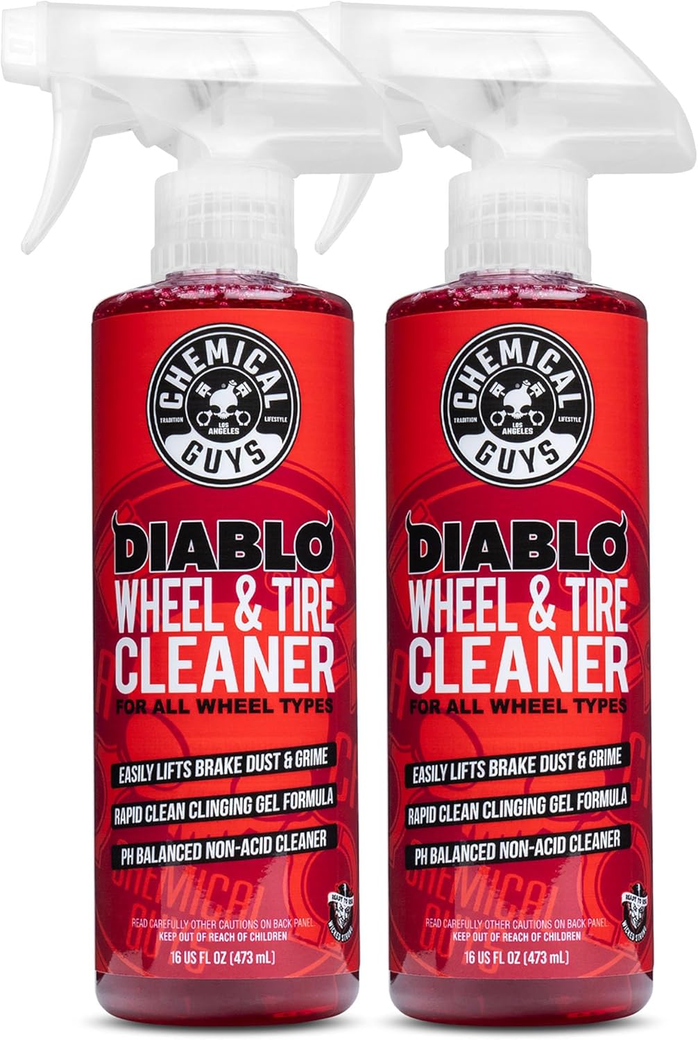 71XO0oU6FL._AC_SL1500_.jpg Chemical Guys Diablo Wheel Cleaner Spray - 2 Pack 16 oz Bottles, Safe on All Wheel & Rim Finishes, Sprayable Formula Removes Brake Dust, Dirt & Grime, Car Care for Trucks, SUVs, Motorcycles & RVs - Image 1