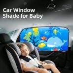 Magnetic Car Window Shade for Baby,Blackout Car Window Curtain,Car Shades for Side Windows,Sun Shade for Car Window baby,Cartoon Pattern Car Window Cover,UV Protection &Heat Blocking(Underwater World) - Image 3