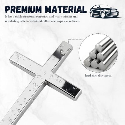 2PCS Individual Jesus Cross for Car Decal Emblem,3D Metal Christian Car Decals Badges for and Cars Decorations,Universal & Self-Adhesive Cross Cars Decal for Most Trucks,SUVs (Silver+Silver) - Image 4