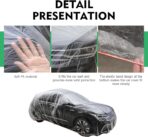 1 PC Disposable Car Cover, Clear Plastic Rain Car Cover with Elastic Band, Garage Dust Proof Storage Protection, Universal for Most Cars (11.48 FT x 19.69 FT) - Image 4