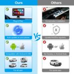 Wireless Carplay Screen for Car, 7" HD Touch Screen Portable Car Stereo for Carplay & Android Auto, Pantalla para Carros with Bluetooth, AUX, FM Transmitter, Voice Control - Image 6