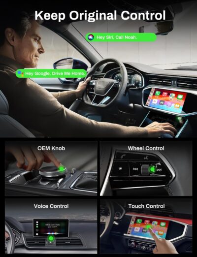 2026 Wireless CarPlay Adapter Support Apple CarPlay & Android Auto, 2-in-1 USB A & USB C Mini Bluetooth Dongle Convert Wired to Wireless Compatible with iPhone & Android Fast Marine Stereo receivers - Image 4