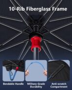 Foldable Windshield Sun Shade Umbrella Reflective Car Window Cover with Bendable Handle, Heat Blocker for SUV, Truck, Sedan Ideal Gifts for Men & Women - Image 2