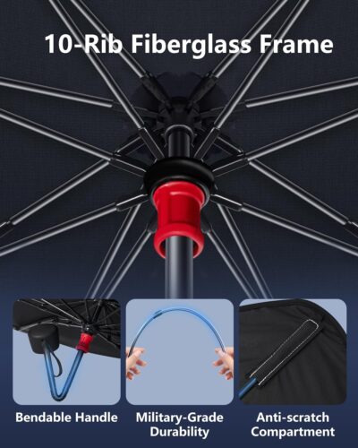 Foldable Windshield Sun Shade Umbrella Reflective Car Window Cover with Bendable Handle, Heat Blocker for SUV, Truck, Sedan Ideal Gifts for Men & Women - Image 2