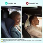 Car Neck Pillow for Driving Seat, Soft Memory Foam Headrest Pillow with Adjustable Strap and Removable Cover, Ergonomic Neck Support for Car, Office Chair, Gaming Chair – Dark Grey - Image 4