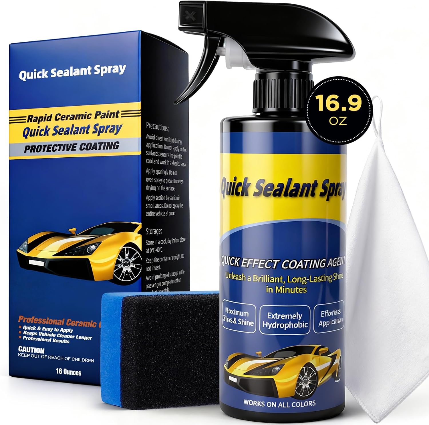 71XW5cKtUL._AC_SL1500_.jpg 500ML Ceramic Coating for Cars: Quick Effect Coating Agent for Car Motorcycles Trucks & RVs - Extreme Hydrophobic Water Beading & Deep Gloss Shine for Long-Lasting Polish Spray Wax - Image 1