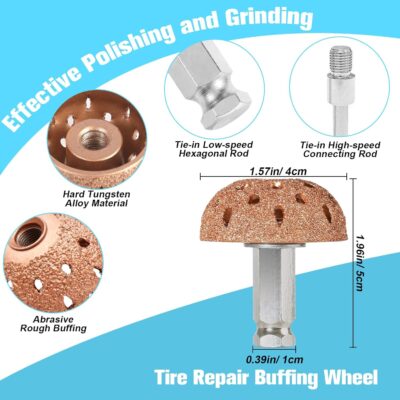 Wayona 35Pcs Tire Repair Patch Kit Heavy Duty, Tire Patches 32/45/58mm Tire Repair Tools with 40mm Tire Buffing Wheel Tire Patch Roller Inner Liner Scraper for Car Tire Grinding Bike Motorcycle Wheel - Image 2