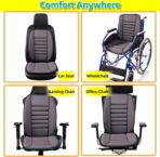 kingphenix Car Seat Cushion with Back Support Pillow: Enhanced Comfort Memory Foam Design for Pain Relief, Ideal for Drivers and Office Use - Ergonomic Lumbar Comfort for Long Sitting - Dark Grey - Image 5