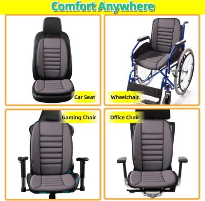 kingphenix Car Seat Cushion with Back Support Pillow: Enhanced Comfort Memory Foam Design for Pain Relief, Ideal for Drivers and Office Use - Ergonomic Lumbar Comfort for Long Sitting - Dark Grey - Image 5