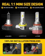 AUXITO 9005/HB3 H11/H9/H8 Fog Light, 62000LM 900% Brighter H8 H9 HB3 Bulbs Combo 5 Mins Install, Plug-N-Play, IP68 Waterproof, Pack of 4 - Image 5