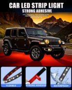 Keiurot 12V Led Light Strip 32CM Waterproof LEDs Light Strips for Cars Motorcycles Golf Cart Interior & Exterior Marine Boat Red Led Strip Lights 5050 18SMD,Pack of 4 - Image 3