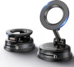 Upgraded Car Phone holder for Magsafe [120LBS Suction Cup & 3000gf Magnet ] 1100° Adjustable Vacuum Magnetic Phone Holders for Your Car, Dashboard Car Mount Bracket for iPhone & Android, Carbon Fiber - Image 9