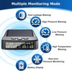 RV Tire Pressure Monitoring System -TPMS Tire Pressure Monitor with 6 Sensors,M12-3 TPMS Solar Charge & USB Color LCD Display, 0-9.9BAR/144PSI Range, 6 Alarm Modes for RV/Trailer/Truck IP67 - Image 2