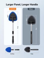 AstroAI Windshield Cleaner Tool, Car Interior Window Detailing Cleaning Kit with Extendable Handle and 4 Easy-to-Install Reusable Microfiber Pads, Auto Glass Wiper Brush Kit for Car&Home, Blue, 21in - Image 3