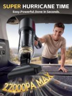 REWONDER Car Vacuum Cleaner High Power, 22000Pa Vacuum Cleaner & 110000RPM Air Duster, Handheld Vacuum with 7800mAh Battery for Valentines Day Gifts, Storage Bag & Multi-Nozzles for Car, Home - Image 3