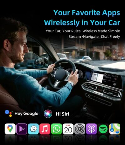 Mini Wireless Carplay Adapter for Apple iPhone, Converts Wired to Wireless Car Play Adapter, CarPlay Dongle Stick for Car(2015+), USB & Type-C Plug & Play for iPhone iOS 10+ Android 11+ - Image 8