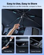 [Upgraded] Nmoiss Windshield Sun Shade Umbrella - [Vinyl Coating Heat Shield] Protect Car from Sun Rays & Heat Damage Keep Cool and Protect Interior, Spring Structure Edge Medium 56" L x 31" W - Image 6
