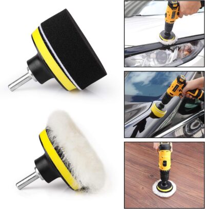 3 Inch Drill Buffing Pad, 11 Pcs Car Foam Polishing Pads Kit, Drill Buffer Polisher Attachment Buffing Kit for Car Polishing, Waxing, Sealing Glaze - Image 4