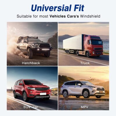 Windshield Sun Shade, Car Sun Shade Windshield Blocks UV Rays, Keep Car Interior Cool, Front Foldable Windshield Sunshade for Hatchback, Truck, SUV, MPV - Image 7