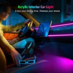 Acrylic Interior Car LED Strip Light with Wireless APP, RGB 6 in 1 & 175 inches 593 LEDs,Car Ambient Lighting Kits Sound Active Function Music Sync LED Strip for Car Accessories - Image 6