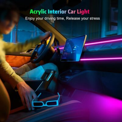 Acrylic Interior Car LED Strip Light with Wireless APP, RGB 6 in 1 & 175 inches 593 LEDs,Car Ambient Lighting Kits Sound Active Function Music Sync LED Strip for Car Accessories - Image 6