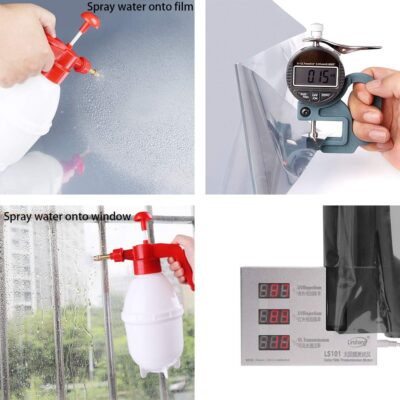 WPCTEV Window Film One Way Mirror Tint Vinyl Daytime Privacy Static Non-Adhesive Decorative Heat Control Anti UV Window Covering for Home and Office Black Silver 6 Mil 17.5 Inch x 6.5 Feet - Image 7