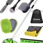 8Pcs Car Wash Kit, 62’’ Car Wash Brush with Long Handle, Microfiber Carwash Kit Set, Car Washing Supplies for Cars RV Truck Exterior