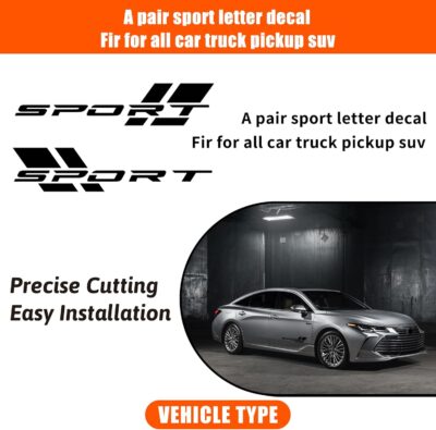 Zhizhong Car Sport Decal,16 Inch Vinyl Sticker Fit for All Cars Side (Matte Black) - Image 3