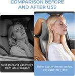 BEBAS Car Headrest Pillow, Ergonomic Neck Pillow with Memory Foam, Enlarged Surface for Head Neck Shoulder Support, Breathable Removeable Car Seat Pillow for Pain Relief(Gray, 1 Pack) - Image 6