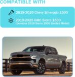 AUCERAMIC 2PCS Chrome Mirror Cap Cover Clip on Replacement for 2019-2025 Chevy Silverado 1500, GMC Sierra 1500 Replacement for Left Right Side Mirror Cover (Chrome) - Image 2