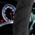 HAOKAY Luxury Fluffy Steering Wheel Cover for Men Women,Soft Warm Short Plush Steering Wheel Cover Black Fuzzy with Universal 14.5-15 Inch - Image 3