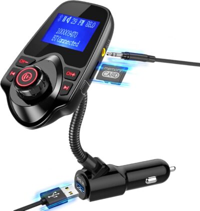 ONN Upgraded 2026 Bluetooth Car FM Transmitter, 1.44” LCD Display, Flexible Gooseneck, Hands-Free Calling, Dual USB Fast Charger, AUX & Micro SD Support for Cars, SUVs & Trucks - Image 2