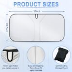 SINGARO 300T Universal Car Windshield Sun Shade, Foldable Reflective for Windshield & Window Shades with Overlapping Design, Car Interior Accessories (55" L x 26.7" W) - Image 2
