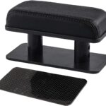 Car Armrest Pad, Adjustable Height Left Elbow Support Anti-Fatigue Car Door Arm Rest Cushion, Leather Central and Side Booster Pad Relieve Driver's Arm Fatigue, Car Accessories (Black)