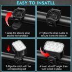 BUCKLOS Bike Lights Front and Back for Night Riding, 10 LED Ultra Bright 8+9 Modes USB Rechargeable Bicycle Headlight and Tail, IPX6 Waterproof 1100mAh Bikes Light Set, 35 Hrs Long Battery Powered - Image 7