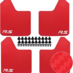 XUKEY 4pcs Red Universal Mudflaps for Car Pickup SUV Van Truck Front Rear Mud Flaps Splash Guards Mudguards with Hardware