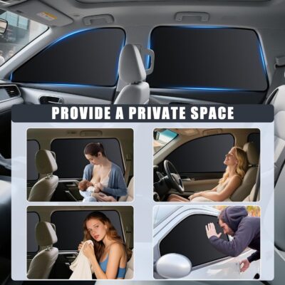 ZATOOTO Car Window Shades for Toyota RAV4 2019-2024, 4 Pcs Magnetic Car Window Covers - 100% Block Light Privacy Curtains, Side Window Sun Shade for Baby Breastfeeding, Sleeping, Camping - Image 4