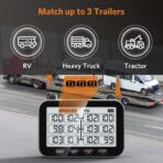 GUTA Trailer Tire Pressure Monitoring System - RV TPMS, 4 Sensors, 6 Alert Modes, Power Saving Display, Long Sensing Distance, Without Repeater, for Maximum 3 Trailers (T1/T2/T3), for Camper, RVs - Image 2
