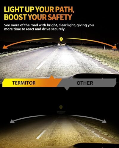 H11/H9 & 9005/HB3 Light Bulbs Combo, 100,000LM Brightness, 1:1 Mini Size 6500K Cool White IP68 Waterproof Automotive Replacement Combo 9005 H11 Fog Lights, Quick Installation, Pack of 4 - Image 2