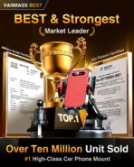 VANMASS Phone Holders for Your Car 2026 Ultimate Phone Mount Military-Grade Windshield Dashboard Vent【Newest Best Strongest】 Cell Phone Car Mount for iPhone 16 Pro Max 15 Samsung Android,Red - Image 2