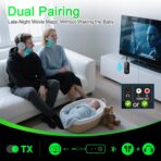 Premium Pro Bluetooth 5.4 Transmitter Receiver,Airplane Audio Adapter,Wireless Transmitter for TV/Travel Flight,Airline,Gym.Compatible with 2 AirPods/Headphones,Bluetooth Receiver for Car/Home Stereo - Image 4