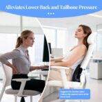 Lumbar Support Pillow for Car, Memory Foam Back Cushion Provides Lumbar Support to Relieve Back Pain, Ideal for Driving Cars and Office Chairs as a Back Support Pillow (Black) - Image 6