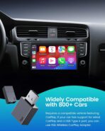 Wireless Carplay Adapter for iPhone - Plug & Play Convert Wired to Wireless CarPlay for Cars from 2016 and iOS 10+, No Latency Mini USB Type A Black - Image 6